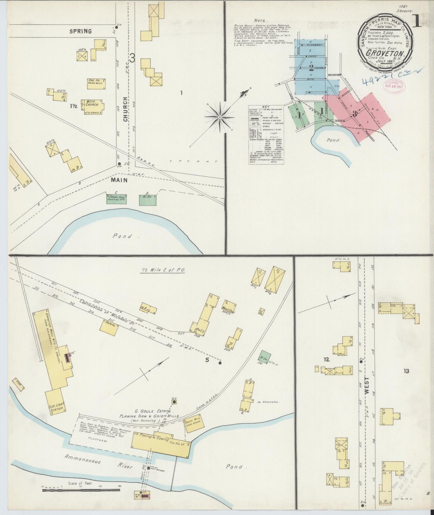 Sanborn Fire Insurance Map from Groveton, Coos County, New Hampshire. (1897) – Historic Sanborn Fire Insurance Map Print