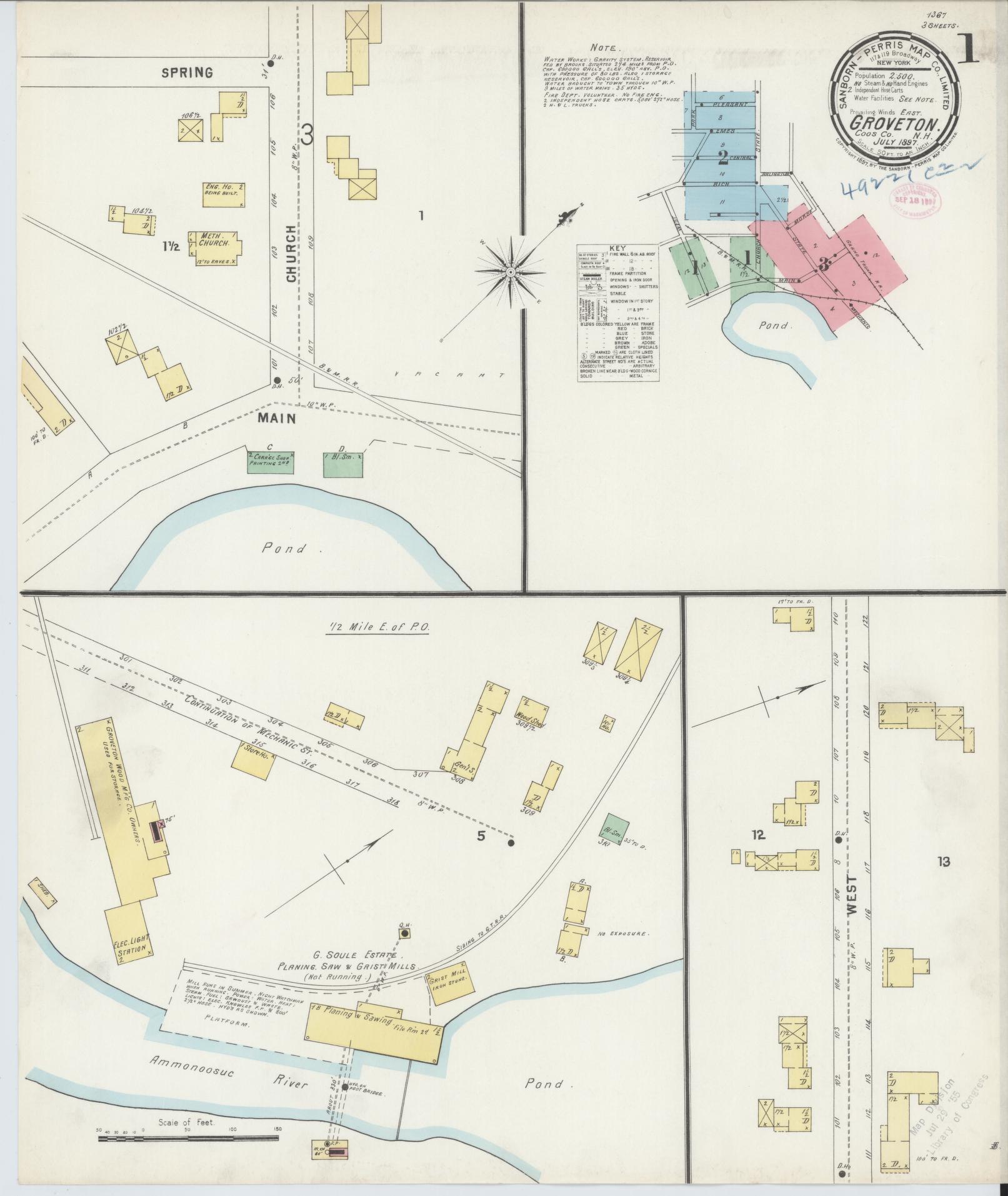 Sanborn Fire Insurance Map from Groveton, Coos County, New Hampshire. (1897) – Historic Sanborn Fire Insurance Map Print