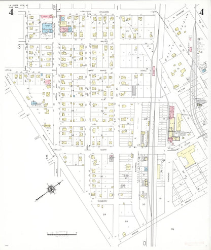 Sanborn Fire Insurance Map from La Porte City, Black Hawk County, Iowa (1948), Sheet #0004 - Historic Sanborn Fire Insurance Map Print, vintage old map wall art