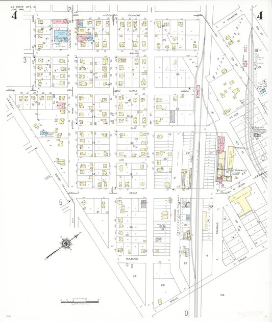 Sanborn Fire Insurance Map from La Porte City, Black Hawk County, Iowa (1948), Sheet #0004 - Historic Sanborn Fire Insurance Map Print, vintage old map wall art