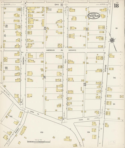 Sanborn Fire Insurance Map from Frostburg, Allegany County, Maryland (1922), Sheet #0018 - Complete Map Set gallery image, historic Sanborn map, vintage wall art, Maryland Maryland
