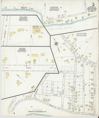 Sanborn Fire Insurance Map from Madison, New Haven County, Connecticut (1915), Sheet #0005 - Complete Map Set gallery image, historic Sanborn map, vintage wall art, Connecticut Connecticut