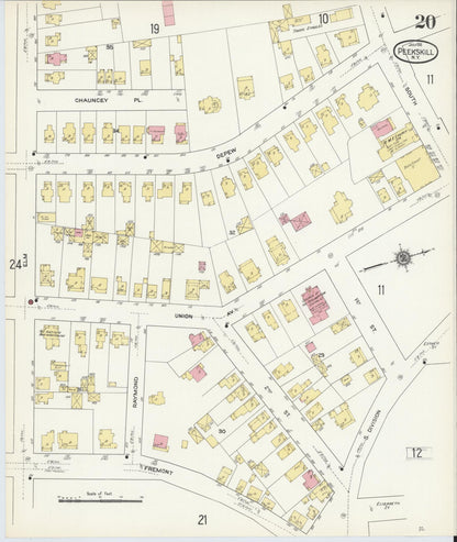 Sanborn Fire Insurance Map from Peekskill, Westchester County, New York (1911), Sheet #0020 - Complete Map Set gallery image, historic Sanborn map, vintage wall art, New York New York