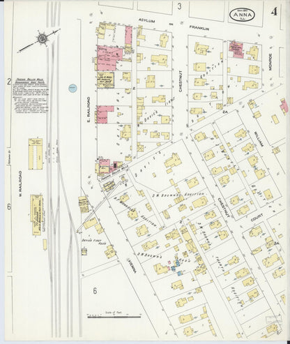 Sanborn Fire Insurance Map from Anna, Union County, Illinois (1910), Sheet #0004 - Complete Map Set gallery image, historic Sanborn map, vintage wall art, Illinois Illinois