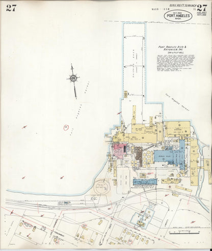 Sanborn Fire Insurance Map from Port Angeles, Clallam County, Washington (1949), Sheet #0027 - Complete Map Set gallery image, historic Sanborn map, vintage wall art, Washington Washington