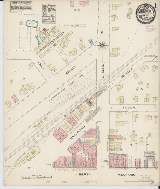 Sanborn Fire Insurance Map from Wellington, Lorain County, Ohio (1884), Sheet #0001 - Historic Sanborn Fire Insurance Map Print, vintage old map wall art, antique decor, genealogy gift, Ohio Ohio map