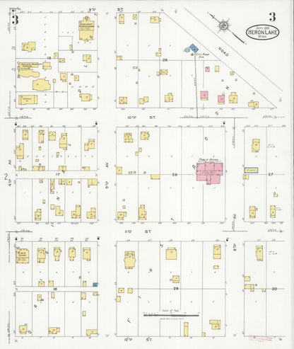 Sanborn Fire Insurance Map from Heron Lake, Jackson County, Minnesota (1926), Sheet #0003 - Historic Sanborn Fire Insurance Map Print, vintage old map wall art, antique decor, genealogy gift, Minnesota Minnesota map