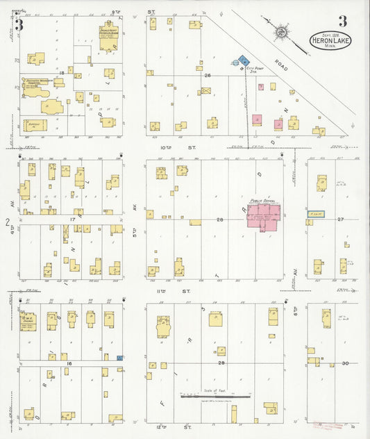 Sanborn Fire Insurance Map from Heron Lake, Jackson County, Minnesota (1926), Sheet #0003 - Historic Sanborn Fire Insurance Map Print, vintage old map wall art, antique decor, genealogy gift, Minnesota Minnesota map