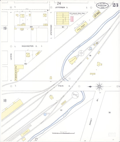Sanborn Fire Insurance Map from Moscow, Latah County, Idaho (1904), Sheet #0023 - Complete Map Set gallery image, historic Sanborn map, vintage wall art, Idaho Idaho