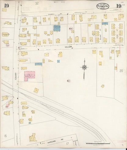 Sanborn Fire Insurance Map from Plymouth, Plymouth County, Massachusetts (1948), Sheet #0019 - Historic Sanborn Fire Insurance Map Print, vintage old map wall art, antique decor, genealogy gift, Massachusetts Massachusetts map