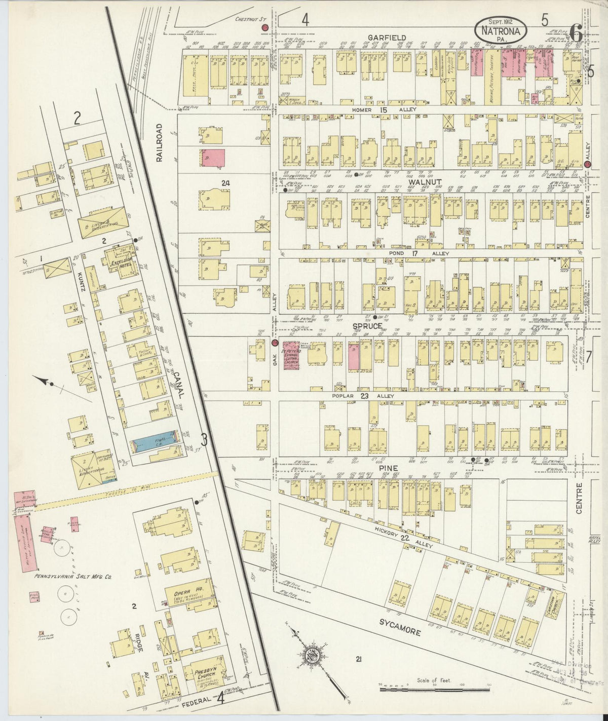 Sanborn Fire Insurance Map from Natrona, Allegheny County, Pennsylvania (1912), Sheet #0006 - Historic Sanborn Fire Insurance Map Print, vintage old map wall art, antique decor, genealogy gift, Pennsylvania Pennsylvania map