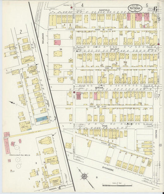 Sanborn Fire Insurance Map from Natrona, Allegheny County, Pennsylvania (1912), Sheet #0006 - Historic Sanborn Fire Insurance Map Print, vintage old map wall art, antique decor, genealogy gift, Pennsylvania Pennsylvania map
