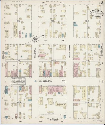 Sanborn Fire Insurance Map from Saint Peter, Nicollet County, Minnesota (1885), Sheet #0002 - Complete Map Set gallery image, historic Sanborn map, vintage wall art, Minnesota Minnesota