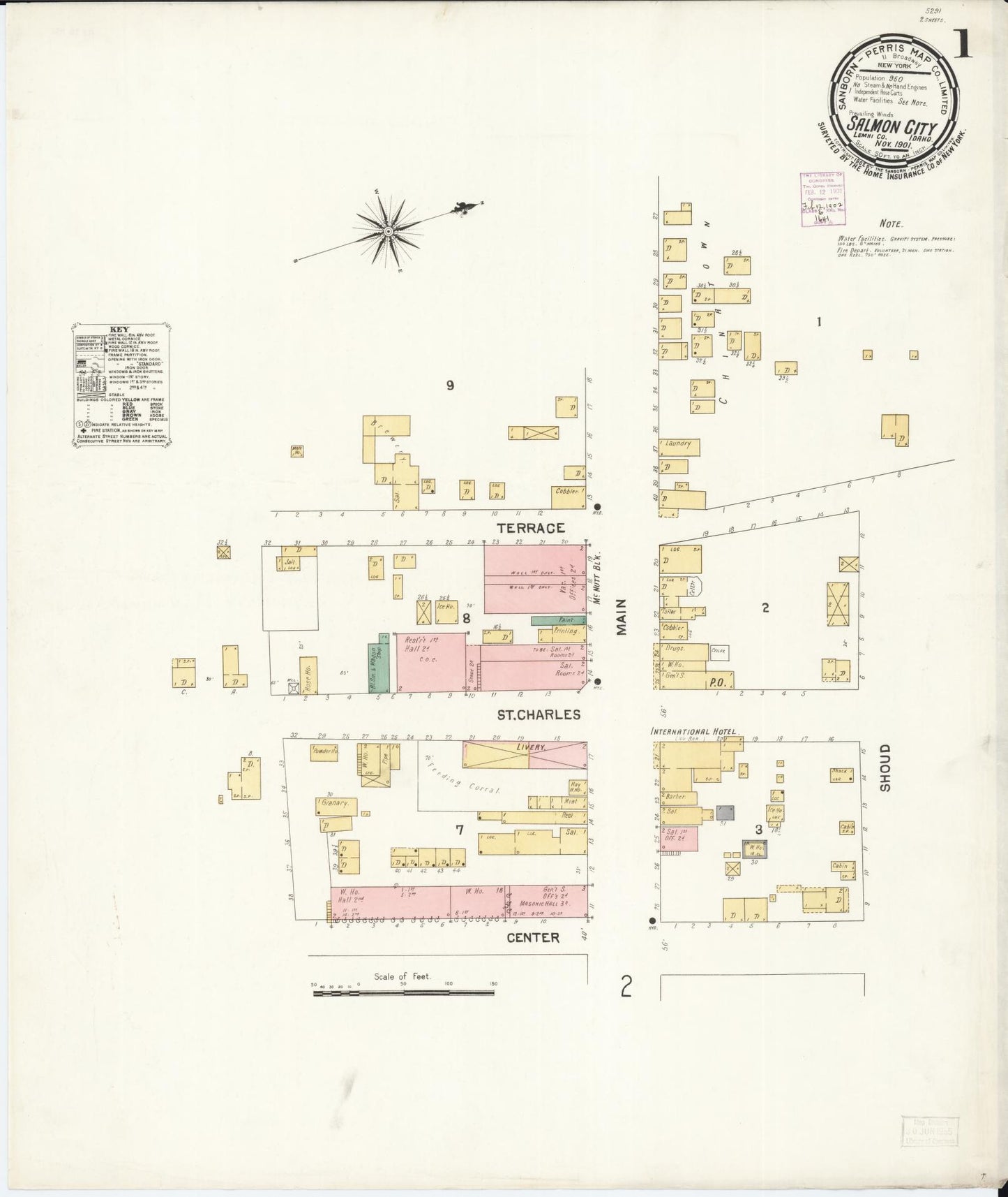 Sanborn Fire Insurance Map from Salmon City, Lemhi County, Idaho. (1901) – Historic Sanborn Fire Insurance Map Print