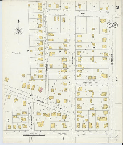 Sanborn Fire Insurance Map from Niles, Trumbull County, Ohio (1902), Sheet #0002 - Complete Map Set gallery image, historic Sanborn map, vintage wall art, Ohio Ohio
