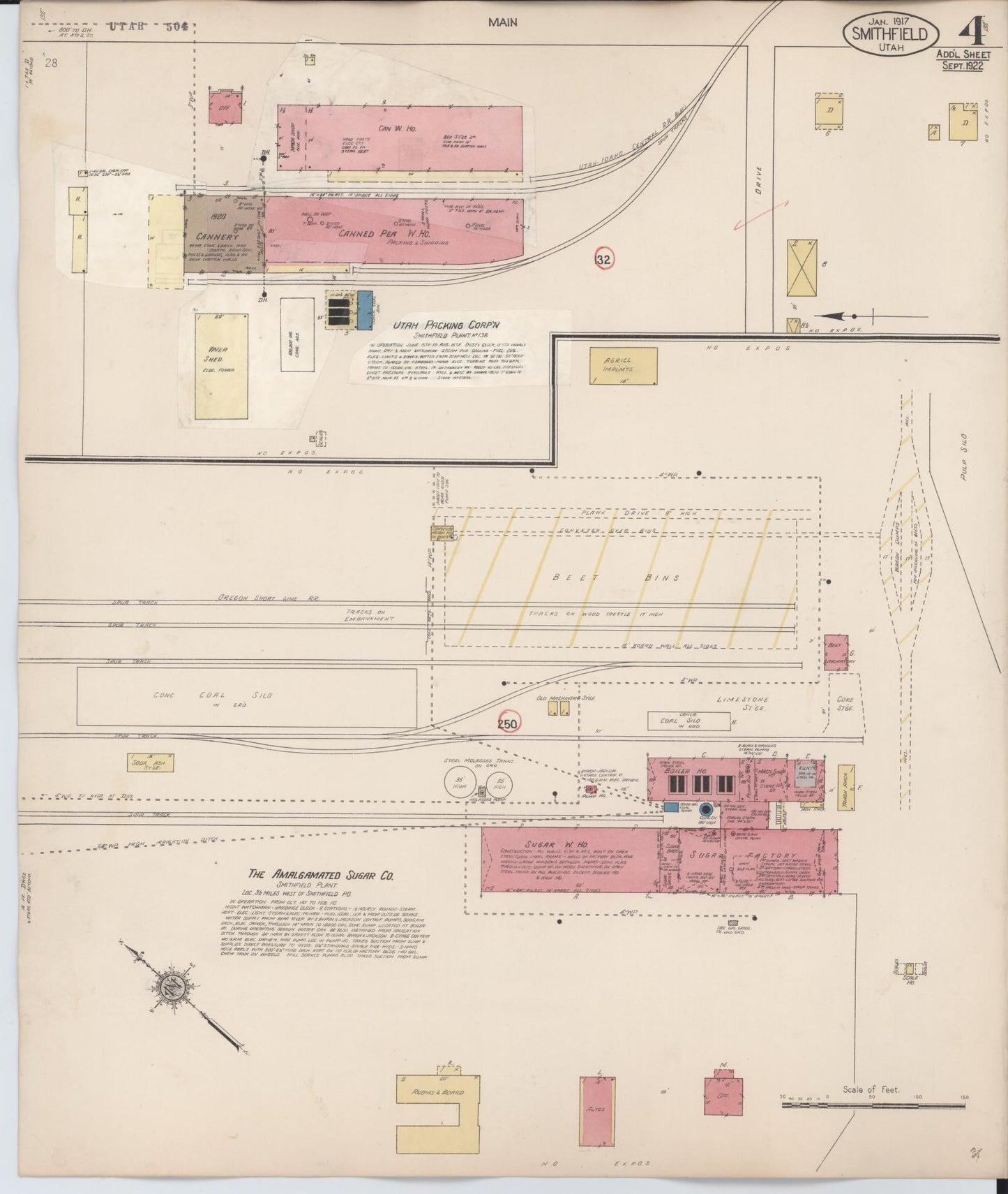 Sanborn Fire Insurance Map from Smithfield, Cache County, Utah (1929), Sheet #0004 - Complete Map Set gallery image, historic Sanborn map, vintage wall art, Utah Utah