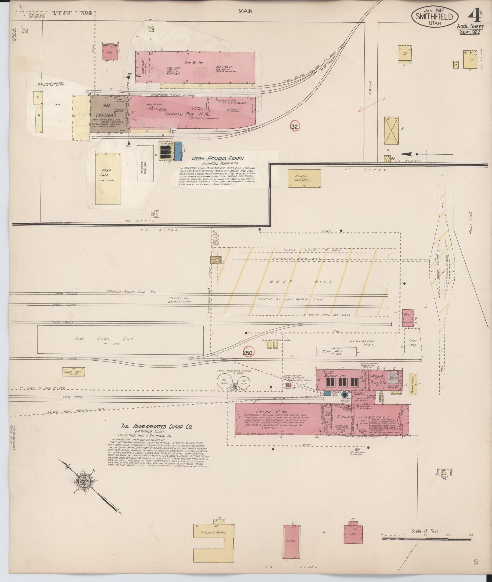 Sanborn Fire Insurance Map from Smithfield, Cache County, Utah (1929), Sheet #0004 - Complete Map Set gallery image, historic Sanborn map, vintage wall art, Utah Utah