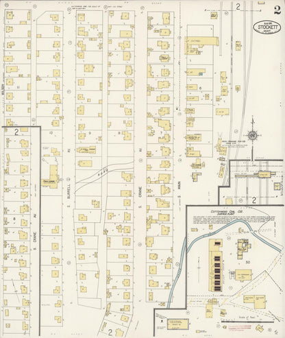 Sanborn Fire Insurance Map from Stockett, Cascade County, Montana (1916), Sheet #0002 - Complete Map Set gallery image, historic Sanborn map, vintage wall art, Montana Montana