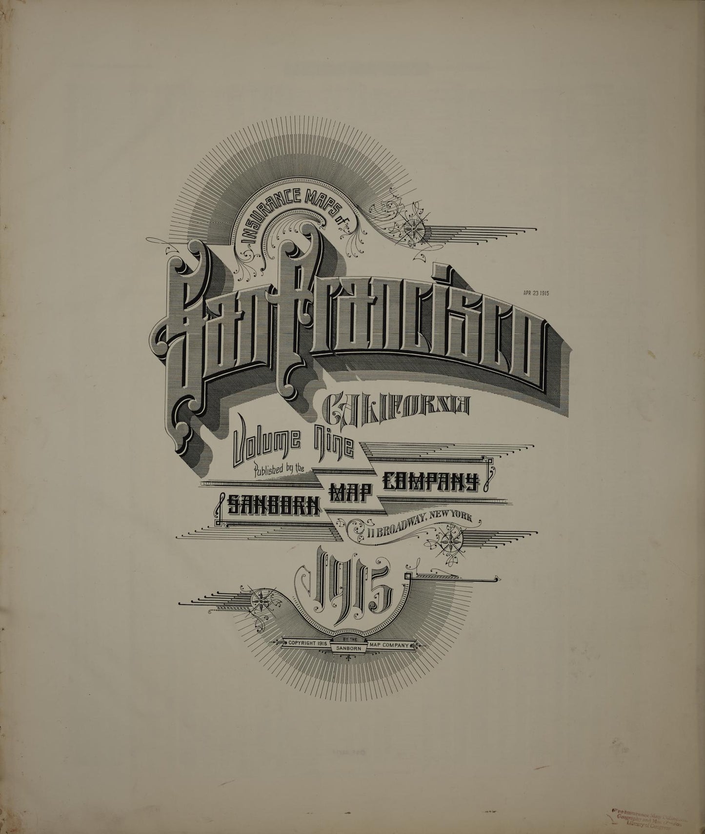 Sanborn Fire Insurance Map from San Francisco, San Francisco County, California (1915), Sheet #0001 - Complete Map Set gallery image, historic Sanborn map, vintage wall art, California California