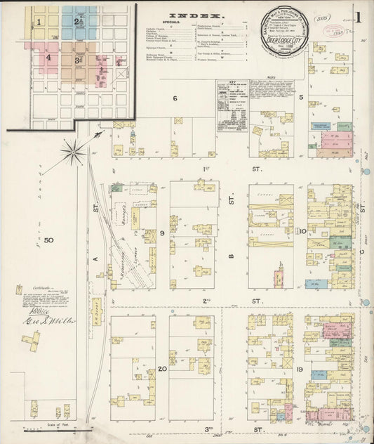Sanborn Fire Insurance Map from Deer Lodge, Powell County, Montana (1888), Sheet #0001 - Historic Sanborn Fire Insurance Map Print, vintage old map wall art, antique decor, genealogy gift, Montana Montana map
