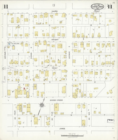 Sanborn Fire Insurance Map from Goose Creek, Harris County, Texas (1926), Sheet #0011 - Complete Map Set gallery image, historic Sanborn map, vintage wall art, Texas Texas