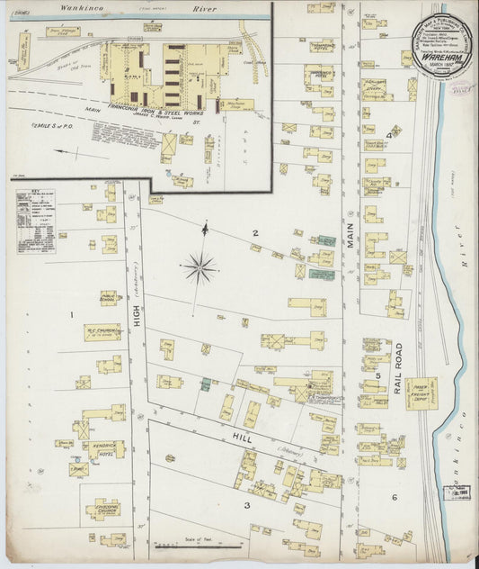 Sanborn Fire Insurance Map from Wareham, Plymouth County, Massachusetts. (1887) – Historic Sanborn Fire Insurance Map Print
