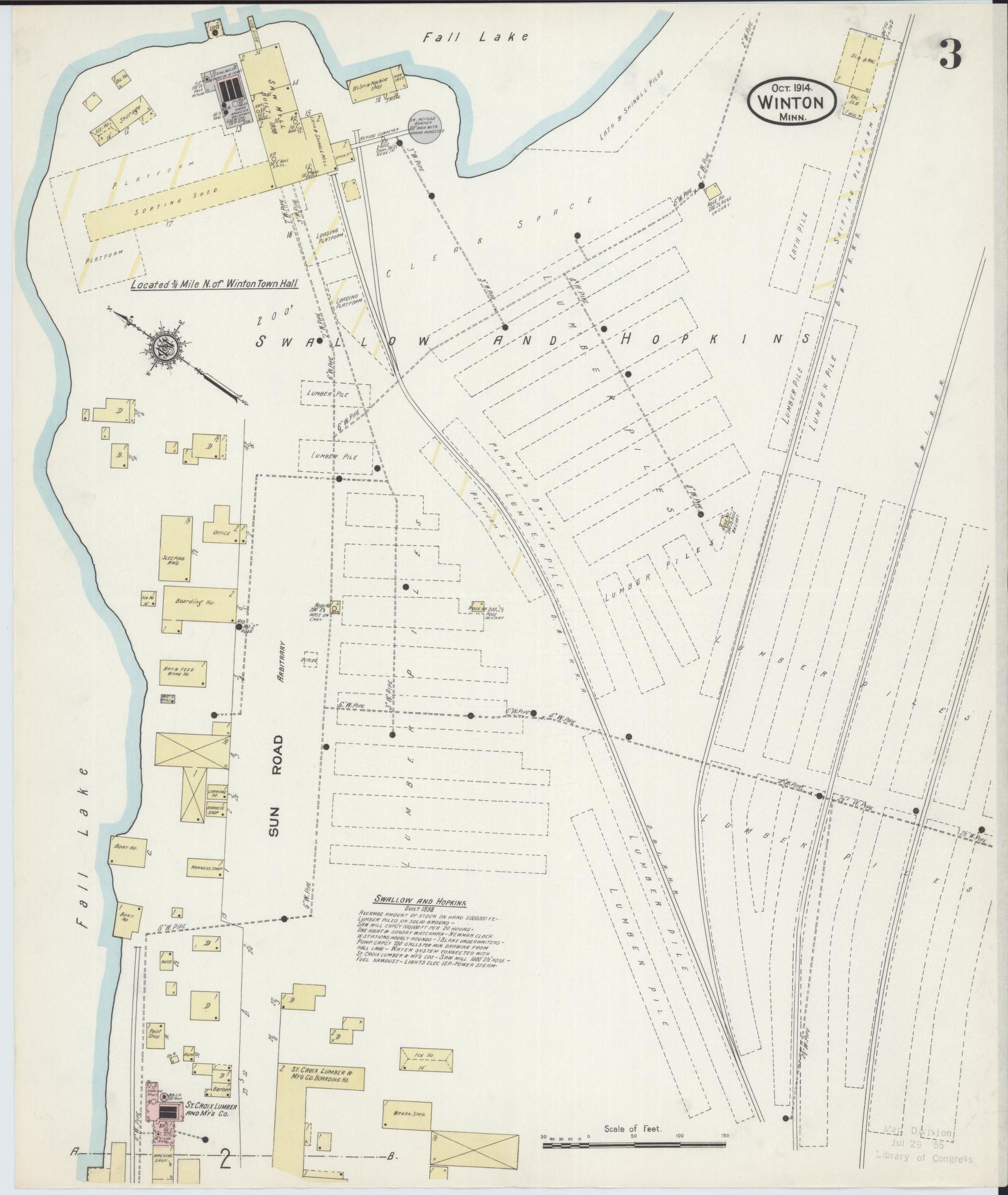 Sanborn Fire Insurance Map from Winton, Saint Louis County, Minnesota (1914), Sheet #0003 - Complete Map Set gallery image, historic Sanborn map, vintage wall art, Minnesota Minnesota