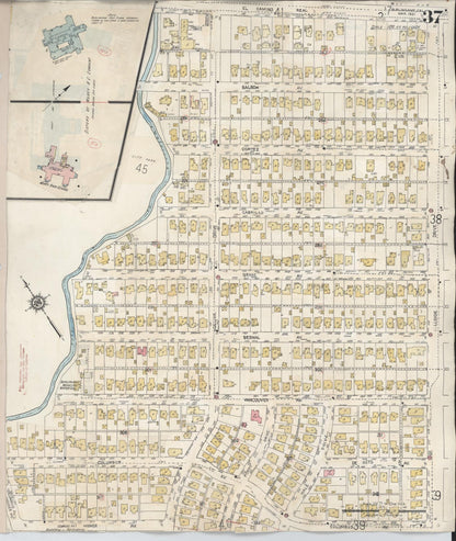 Sanborn Fire Insurance Map from Burlingame, San Mateo County, California (1949), Sheet #0037 - Complete Map Set gallery image, historic Sanborn map, vintage wall art, California California