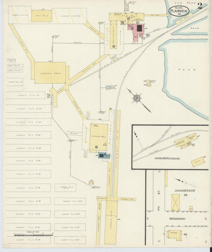 Sanborn Fire Insurance Map from Plainview, Yell County, Arkansas (1913), Sheet #0002 - Complete Map Set gallery image, historic Sanborn map, vintage wall art, Arkansas Arkansas