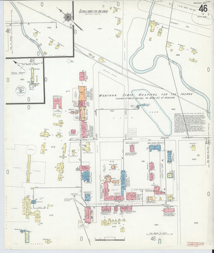 Sanborn Fire Insurance Map from Anaconda, Deer Lodge County, Montana (1903), Sheet #0046 - Complete Map Set gallery image, historic Sanborn map, vintage wall art, Montana Montana
