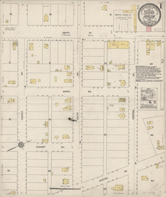 Sanborn Fire Insurance Map from Harlem, Blaine County, Montana (1912), Sheet #0001 - Complete Map Set gallery image, historic Sanborn map, vintage wall art, Montana Montana