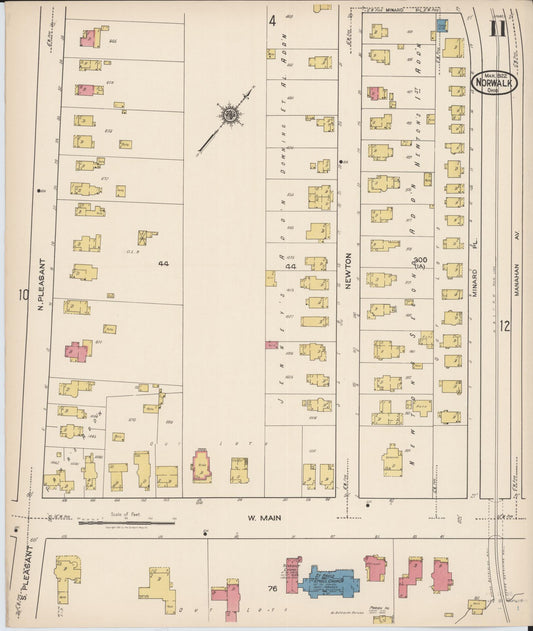 Sanborn Fire Insurance Map from Norwalk, Huron County, Ohio (1922), Sheet #0011 - Historic Sanborn Fire Insurance Map Print, vintage old map wall art, antique decor, genealogy gift, Ohio Ohio map