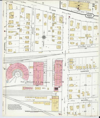 Sanborn Fire Insurance Map from Ionia, Ionia County, Michigan (1920), Sheet #0002 - Historic Sanborn Fire Insurance Map Print, vintage old map wall art, antique decor, genealogy gift, Michigan Michigan map