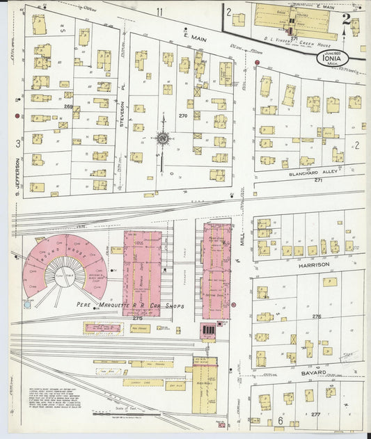 Sanborn Fire Insurance Map from Ionia, Ionia County, Michigan (1920), Sheet #0002 - Historic Sanborn Fire Insurance Map Print, vintage old map wall art, antique decor, genealogy gift, Michigan Michigan map
