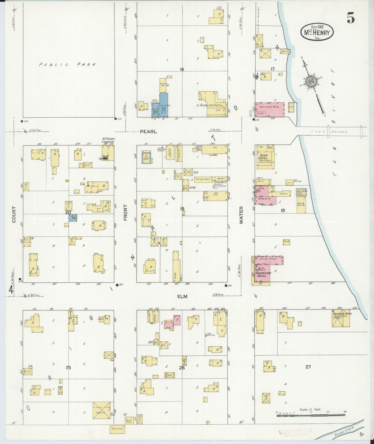 Sanborn Fire Insurance Map from McHenry, McHenry County, Illinois (1912), Sheet #0005 - Complete Map Set gallery image, historic Sanborn map, vintage wall art, Illinois Illinois