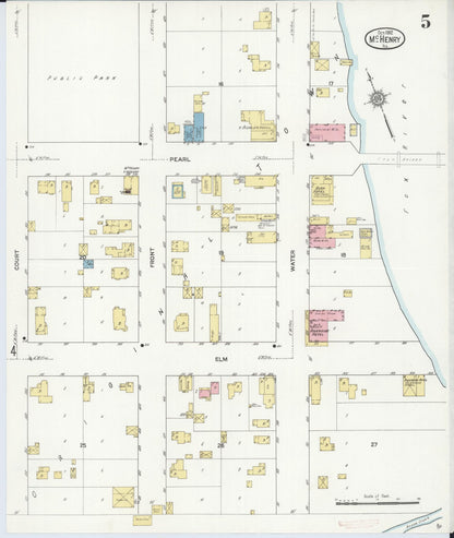 Sanborn Fire Insurance Map from McHenry, McHenry County, Illinois (1912), Sheet #0005 - Complete Map Set gallery image, historic Sanborn map, vintage wall art, Illinois Illinois