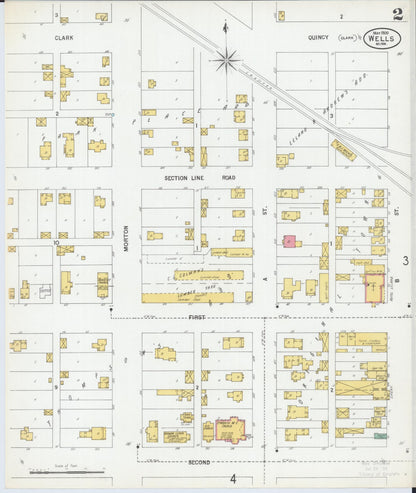 Sanborn Fire Insurance Map from Wells, Faribault County, Minnesota (1900), Sheet #0002 - Historic Sanborn Fire Insurance Map Print, vintage old map wall art, antique decor, genealogy gift, Minnesota Minnesota map