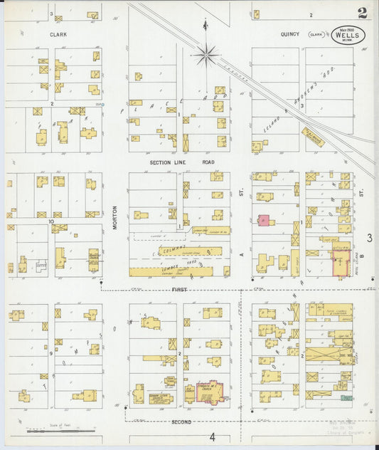 Sanborn Fire Insurance Map from Wells, Faribault County, Minnesota (1900), Sheet #0002 - Historic Sanborn Fire Insurance Map Print, vintage old map wall art, antique decor, genealogy gift, Minnesota Minnesota map