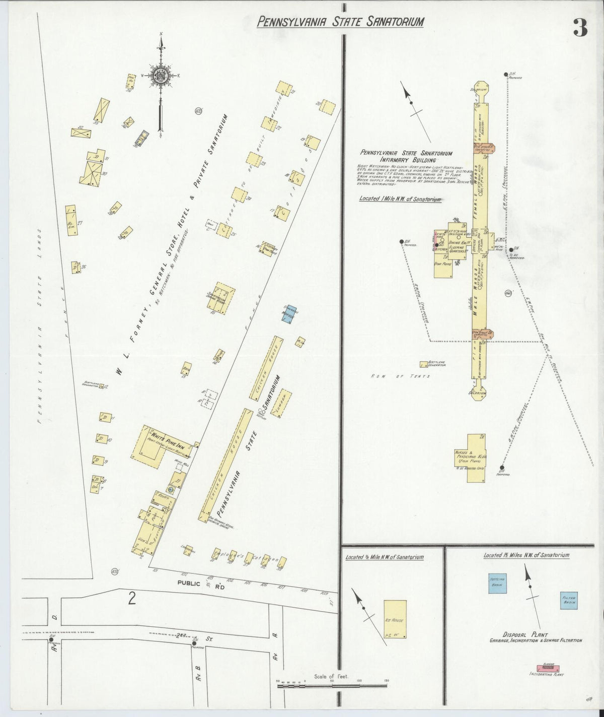 Sanborn Fire Insurance Map from South Mountain, Franklin County, Pennsylvania (1910), Sheet #0003 - Historic Sanborn Fire Insurance Map Print, vintage old map wall art, antique decor, genealogy gift, Pennsylvania Pennsylvania map