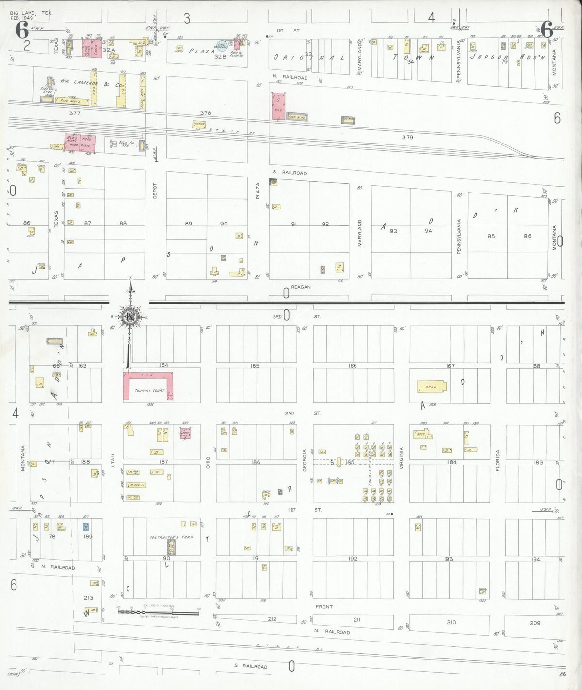 Sanborn Fire Insurance Map from Big Lake, Reagan County, Texas (1949), Sheet #0006 - Complete Map Set gallery image, historic Sanborn map, vintage wall art, Texas Texas
