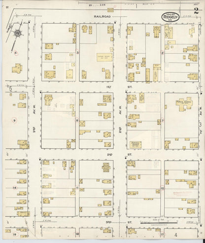 Sanborn Fire Insurance Map from Ridgely, Caroline County, Maryland (1934), Sheet #0002 - Complete Map Set gallery image, historic Sanborn map, vintage wall art, Maryland Maryland
