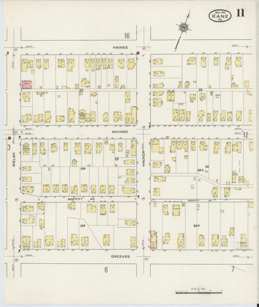 Sanborn Fire Insurance Map from Kane, McKean County, Pennsylvania (1915), Sheet #0011 - Historic Sanborn Fire Insurance Map Print, vintage old map wall art, antique decor, genealogy gift, Pennsylvania Pennsylvania map