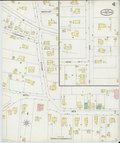 Sanborn Fire Insurance Map from Stanford, Lincoln County, Kentucky (1896), Sheet #0004 - Complete Map Set gallery image, historic Sanborn map, vintage wall art, Kentucky Kentucky