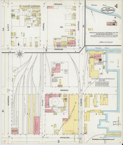 Sanborn Fire Insurance Map from Alexandria, Independent Cities, Virginia (1902), Sheet #0004 - Complete Map Set gallery image, historic Sanborn map, vintage wall art, Virginia Virginia