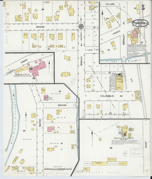 Sanborn Fire Insurance Map from Pemberville, Wood County, Ohio (1920), Sheet #0005 - Historic Sanborn Fire Insurance Map Print, vintage old map wall art, antique decor, genealogy gift, Ohio Ohio map
