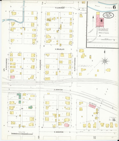 Sanborn Fire Insurance Map from Iola, Allen County, Kansas (1905), Sheet #0006 - Complete Map Set gallery image, historic Sanborn map, vintage wall art, Kansas Kansas