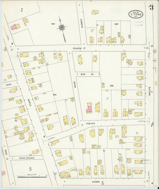 Sanborn Fire Insurance Map from Lyons, Wayne County, New York (1911), Sheet #0003 - Historic Sanborn Fire Insurance Map Print, vintage old map wall art, antique decor, genealogy gift, New York New York map
