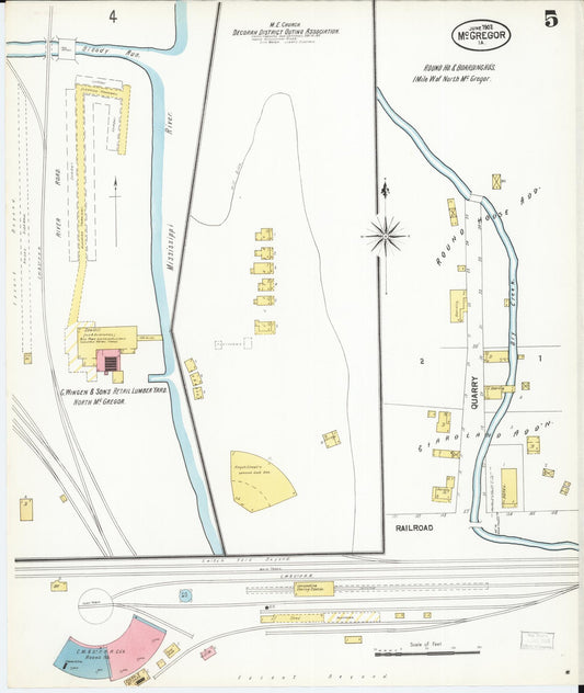 Sanborn Fire Insurance Map from McGregor, Clayton County, Iowa (1902), Sheet #0005 - Historic Sanborn Fire Insurance Map Print, vintage old map wall art