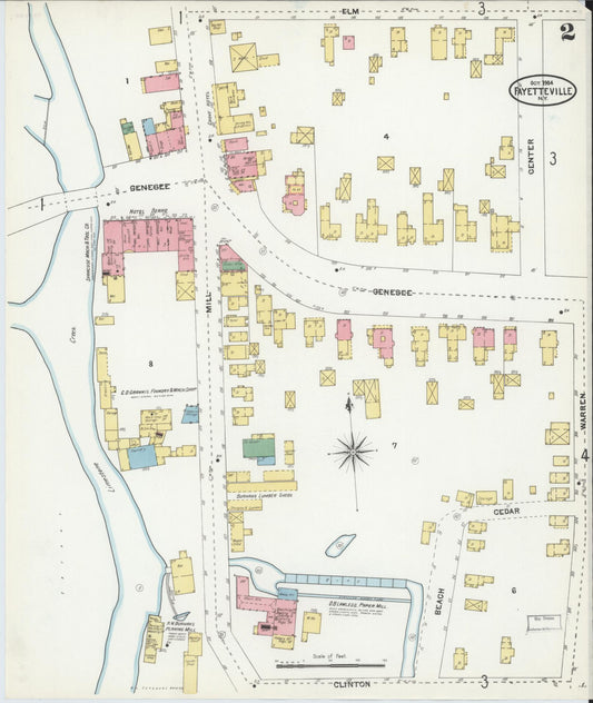 Sanborn Fire Insurance Map from Fayetteville, Onondaga County, New York (1904), Sheet #0002 - Historic Sanborn Fire Insurance Map Print, vintage old map wall art, antique decor, genealogy gift, New York New York map