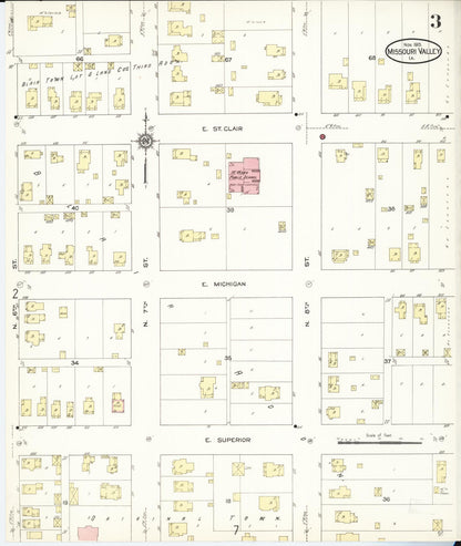 Sanborn Fire Insurance Map from Missouri Valley, Harrison County, Iowa (1913), Sheet #0003 - Complete Map Set gallery image, historic Sanborn map, vintage wall art, Missouri Missouri